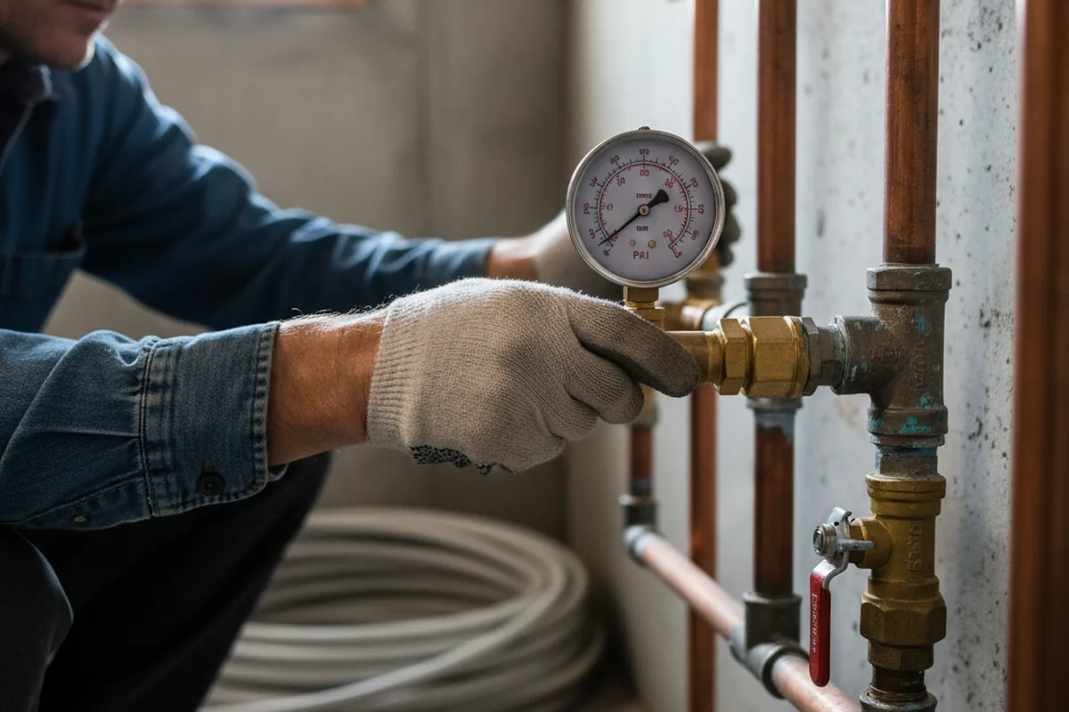 Pressure testing a repaired line during Water Line Repair in Parlier